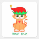 Recherche de noël chat autocollants Dessin animé mignon