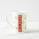 Recherche de fleurs bleues tasses Monogramme