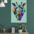 Recherche de girafe colorée posters Safari