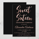 Recherche de foil 16ans anniversaire invitations Rose doré