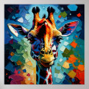 Recherche de girafe colorée posters Animaux