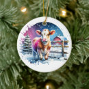 Suche nach weihnachtskuh ornamente Aquarell
