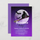 Recherche de pleine lune halloween invitations Violet