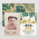 Recherche de jungle wild one anniversaire invitations Boy