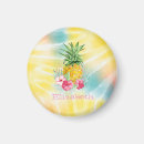 Recherche de ananas jaune magnets Aquarelle