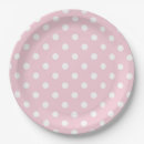 Recherche de pois rose assiettes en papier Pois de polka
