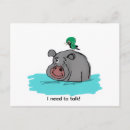Recherche de hippopotames cartes postales Dessin animé