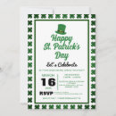 Recherche de de jour de st patrick s invitations Vert et blanc