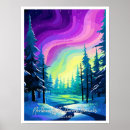 Suche nach nordlichter poster Aquarell