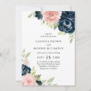 Recherche de rose bleu marine mariage invitations Aquarelle