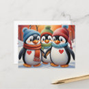 Recherche de amour pingouin cartes postales Vintage