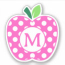 Recherche de pois blanc vert autocollants Monogramme