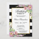 Recherche de rayures roses et blanches invitations Aquarelle
