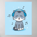 Recherche de casque posters Chat avec casque