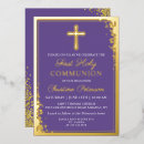 Recherche de première communion cartes cartes invitations Croix d'or