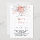 Recherche de or blanc rose baby shower invitations Élégant