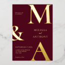 Recherche de bordeaux et or mariage invitations Chic