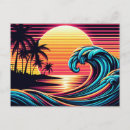 Recherche de rétro surf cartes postales Vague