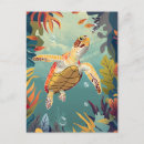 Recherche de tortue de mer verte cartes postales Vie marine