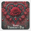 Recherche de valentine gothique autocollants Rouge