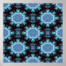 Recherche de mandala bleu posters Floral