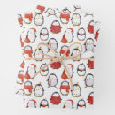 Recherche de pingouin de père noël papier cadeau Motif