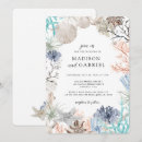 Recherche de par la mer mariage invitations Bleu