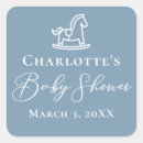 Recherche de cheval bleu autocollants Baby shower garçon