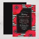 Recherche de noir et rouge mariage invitations Floral