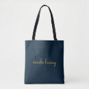 Recherche de bleu tote bags Écriture