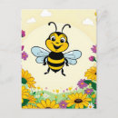 Recherche de abeille joyeuse cartes postales Dessin
