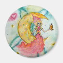 Recherche de nuit de filles refrigérateur magnets Lune