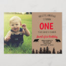 Recherche de lumberjack 1ans anniversaire invitations Ours