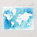 Suche nach watercolor map postkarten Weltkarte