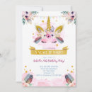 Suche nach unicorn birthday einladungen Rosa und gold