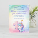 Recherche de licornes kawaii invitations Coloré