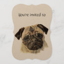Recherche de pug invitations Aquarelle
