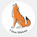 Recherche de lune rouge autocollants Loup
