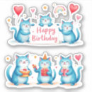 Recherche de joyeux chat de autocollants Anniversaire