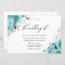 Recherche de rose et bleu turquoise invitations Aqua