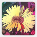 Recherche de marguerite de gerbera autocollants Jaune