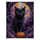 Recherche de chat noir de halloween posters Éffrayant