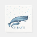 Recherche de la baleine bleue serviettes Aquarelle