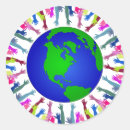 Recherche de main paix autocollants Monde