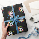 Recherche de ballon football papier cadeau Noir
