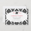 Recherche de damassé noire invitations Rouge