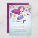 Recherche de sirène baby shower fille invitations Mer