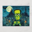 Recherche de monstre vert cartes postales Effrayant