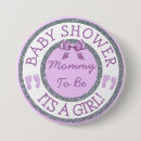 Recherche de son une fille badges Baby shower