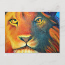 Recherche de peinture de lion cartes postales Gros chat